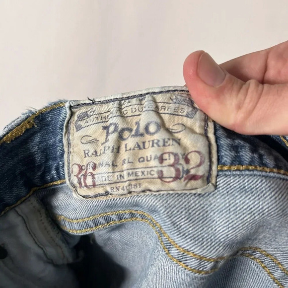 Polo Ralph Lauren Jeans Men's 36x32 Light Wash Blue Denim 100% Cotton Button Zip - Picture 12 of 13
